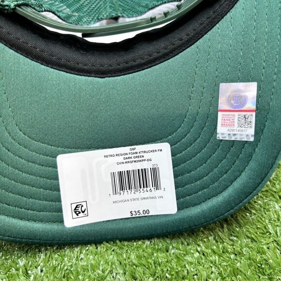 '47 Brand Trucker Michigan State Spartans Mesh Snapback Hat Green/White NWT - Picture 5 of 5